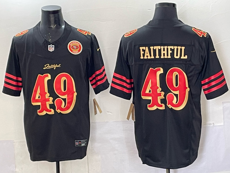 Men San Francisco 49ers #49 Faithful black 2025 Nike NFL Jersey 003->san francisco 49ers->NFL Jersey